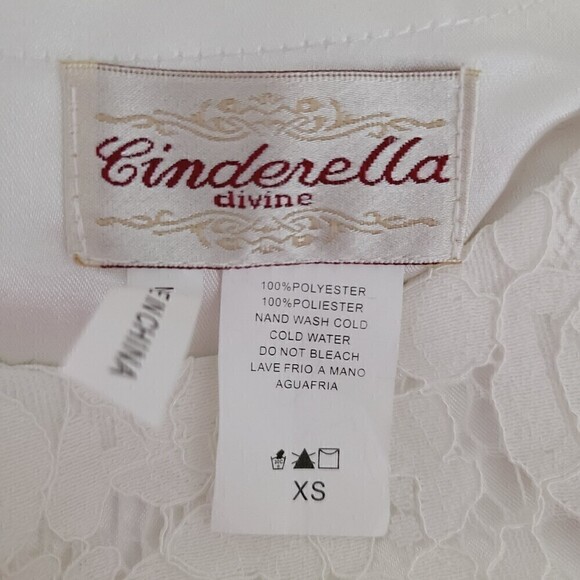 Cinderella Divine Dress XS White Lace Flutter Sleeve Straight Pencil Kne… - Picture 5 of 5